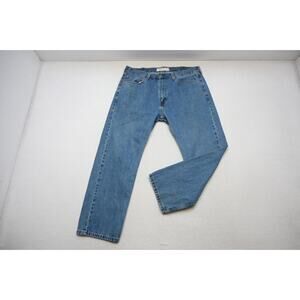 Levi's 505 Regular Fit Straight Rugged Denim Blue Jeans Mens Sz 38 x 30